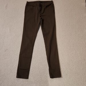 Prana Y2K Distressed Tall Sage Green Paisley Print Low-rise Straight Leg Jeans